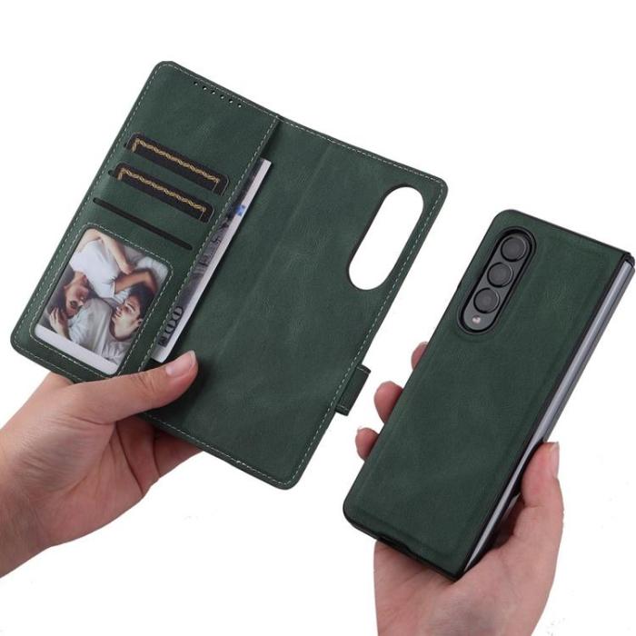 A-One Brand - Galaxy Z Fold 4 Plånboksfodral 2in1 Detachable - Grön