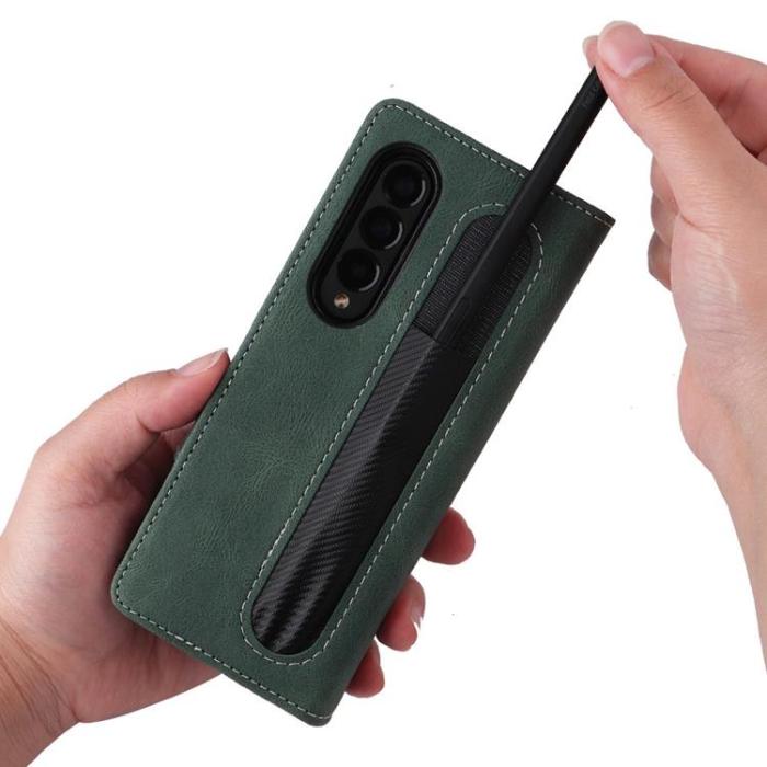 A-One Brand - Galaxy Z Fold 4 Plånboksfodral 2in1 Detachable - Grön