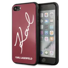 KARL LAGERFELD - Karl Lagerfeld Skal iPhone 7/8/SE 2020 Signature Glitter - R&ouml;d