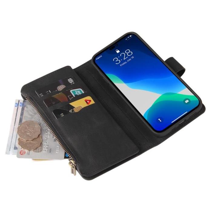 OEM - iPhone 14 Pro Max Plånboksfodral KT Zipper - Svart