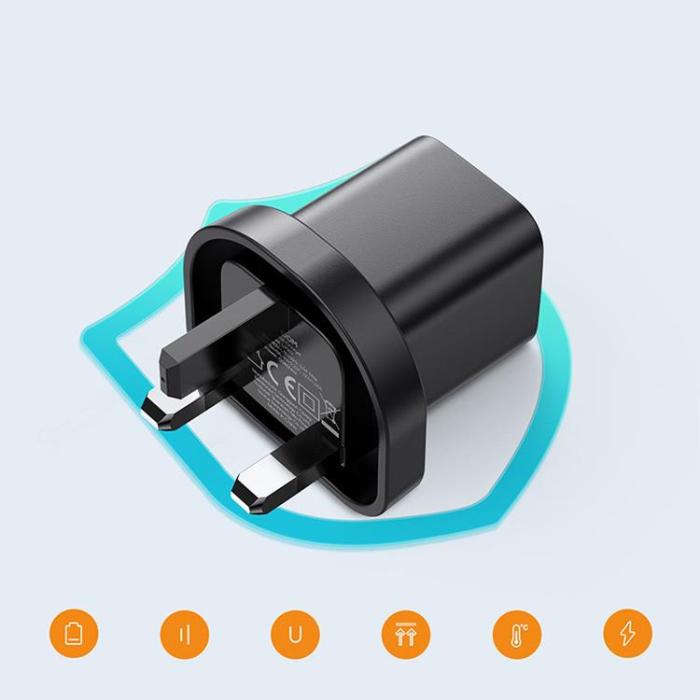 UTGATT1 - Joyroom UK Snabb Väggladdare 20W USB Till Typ-C - Svart