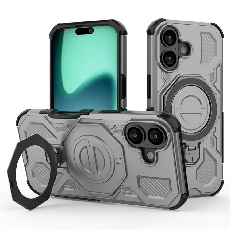 iPhone 17 Mobilskal Rotating Kickstand - Grå | 2353 | AlltMobil