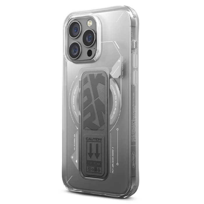 Skinarma - Skinarma iPhone 16 Pro Max Mobilskal MagSafe Magnetic Grip Stativ- Titanium