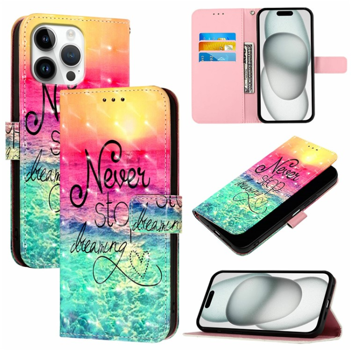 A-One Brand - iPhone 16 Pro Max Plånboksfodral Printing Pattern Med Rem