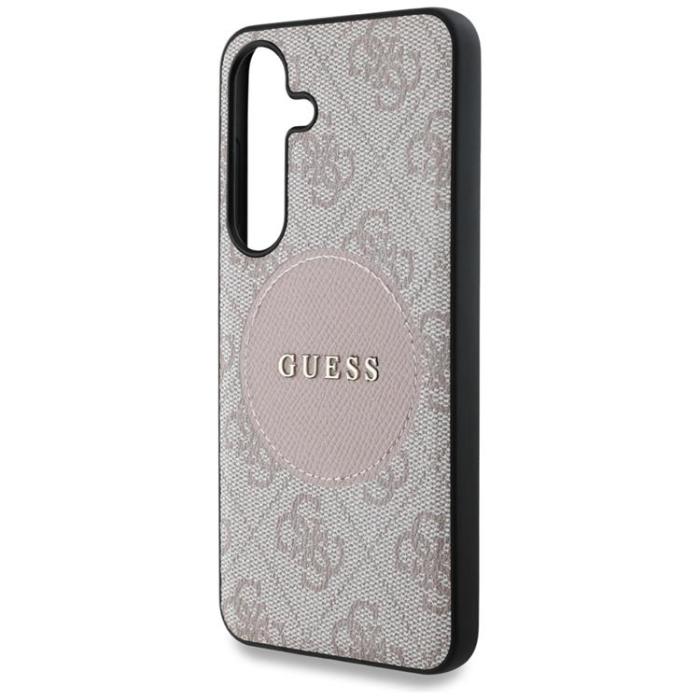 Guess - Guess Galaxy S25 Mobilskal MagSafe Round Patch Classic Logo - Rosa
