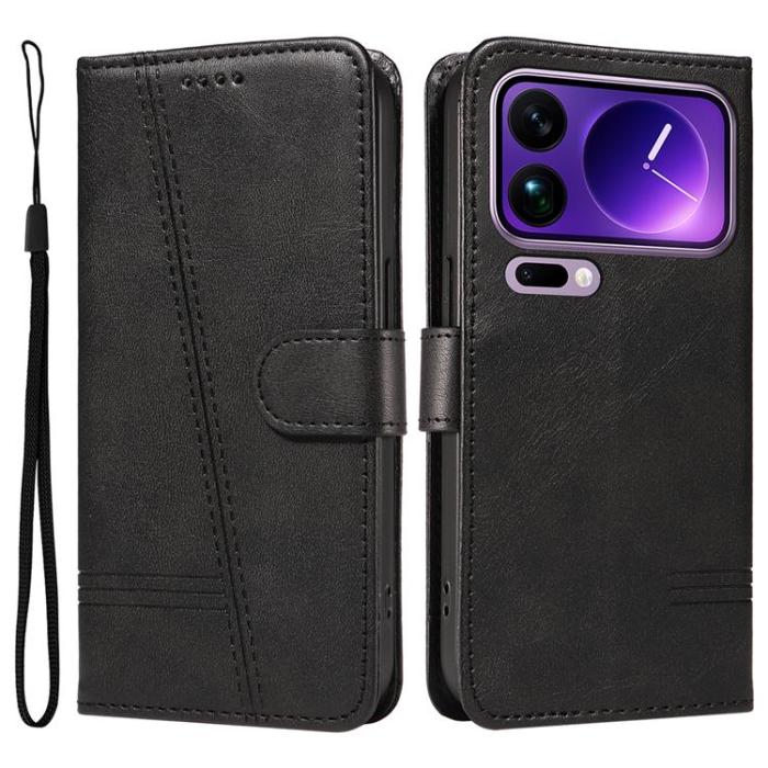 A-One Brand - Xiaomi 17 Pro Max Plånboksfodral T Shape Lines - Svart