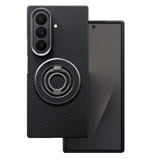 Galaxy Z Fold 7 Mobilskal MagSafe Kevlar Metal Ring - 600D Fine Texture | 2353 | AlltMobil