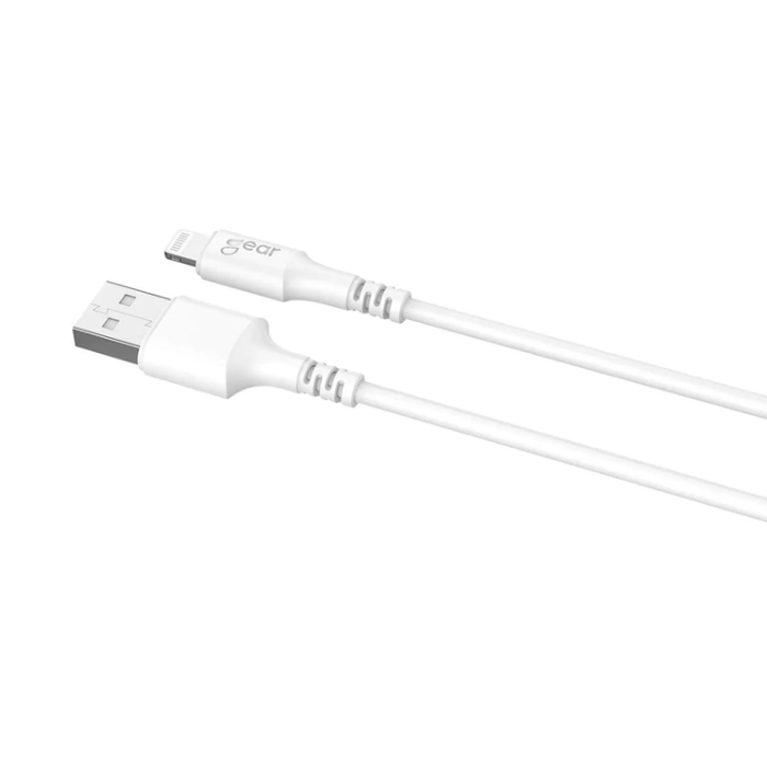 GEAR - GEAR USB-A till Lightning kabel 1m Vit MFI Rund kabel