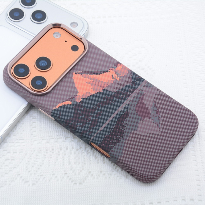 A-One Brand - iPhone 17 Pro Max Mobilskal MagSafe Carbon Fiber - Guld Berg