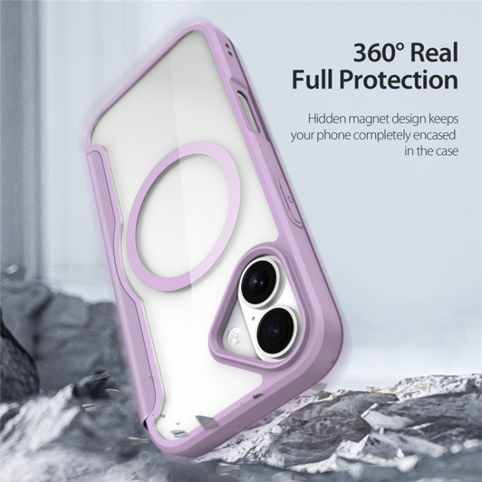 Dux Ducis - Dux Ducis iPhone 17 Plånboksfodral MagSafe Skin X Pro - Lila Rosa