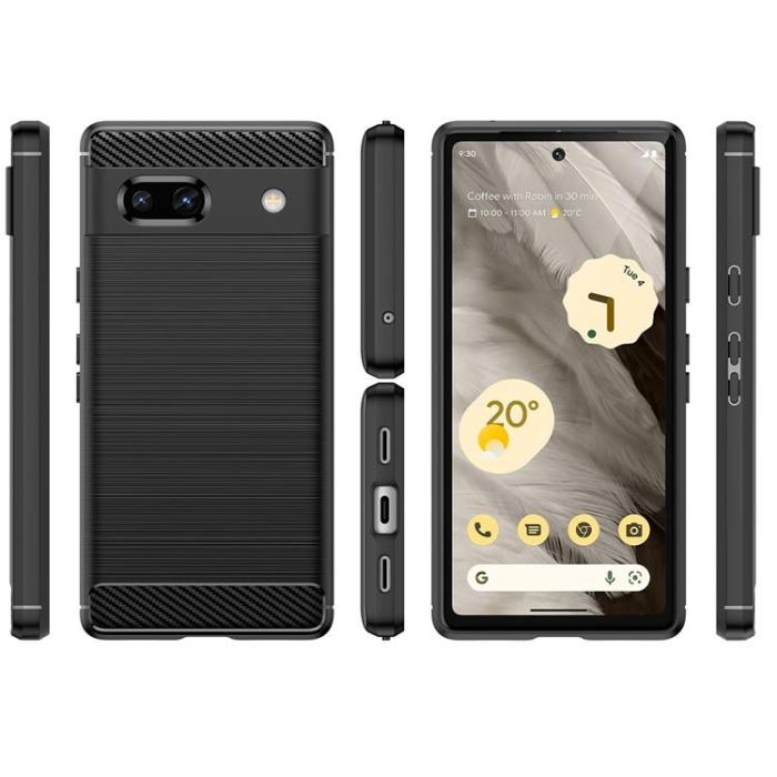 OEM - Google Pixel 7a Mobilskal Carbon Silikon - Svart
