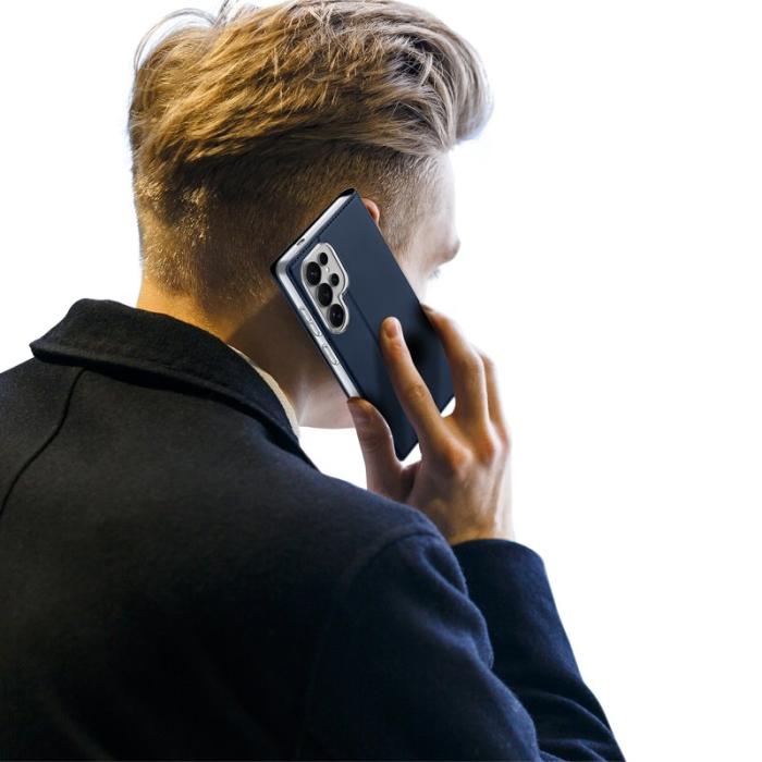 DIERFENG - DUX DUCIS Mobilskal till Samsung Galaxy S26 Ultra Äkta Läder Ställ - Blå