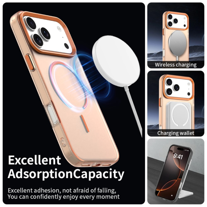 A-One Brand - iPhone 17 Pro Mobilskal MagSafe C-shaped Candy Color - Orange