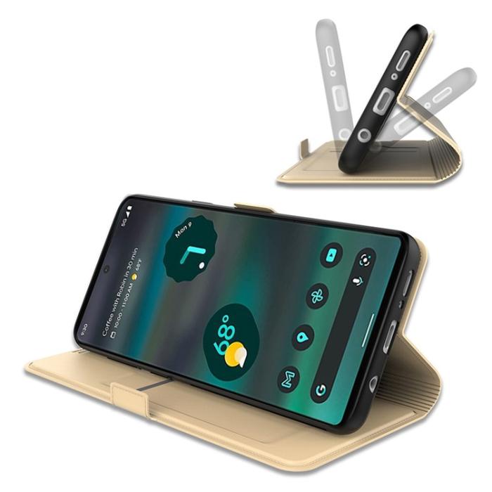 A-One Brand - Google Pixel 6a Plånboksfodral Magnetic Folio - Guld