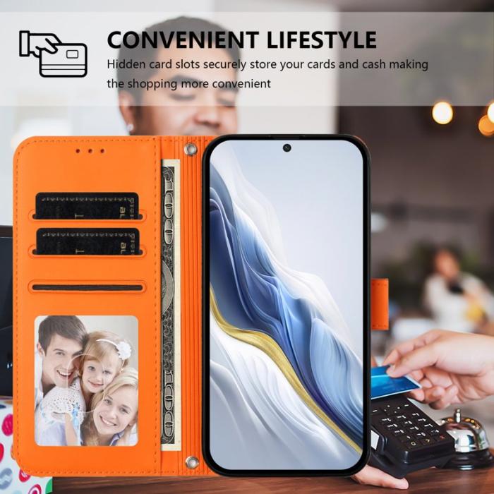 OEM - Love Cat Samsung Galaxy A57 Plånboksfodral Konstläder - Orange