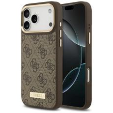 Guess - Guess iPhone 17 Pro Max Mobilskal MagSafe 4G Logo Plate - Brun