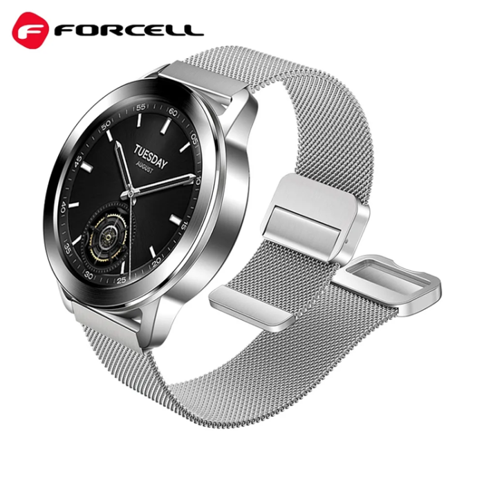 Forcell - Forcell Galaxy Watch 22mm Armband Magnetic Steel - Silver