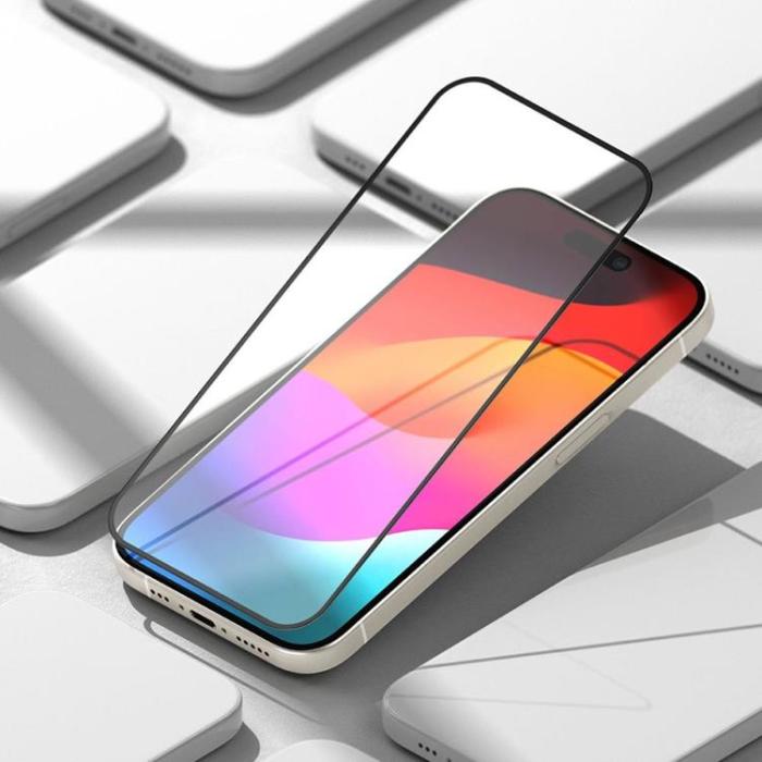 Ringke - Ringke iPhone 15 Pro Härdat Glas Skärmskydd - Svart