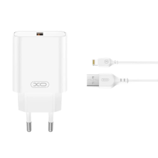 XO - XO Väggladdare 18W USB-A Med Lightning Kabel - Vit