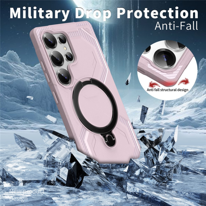 A-One Brand - Galaxy S25 Ultra Mobilskal MagSafe Kickstativ - Rosa