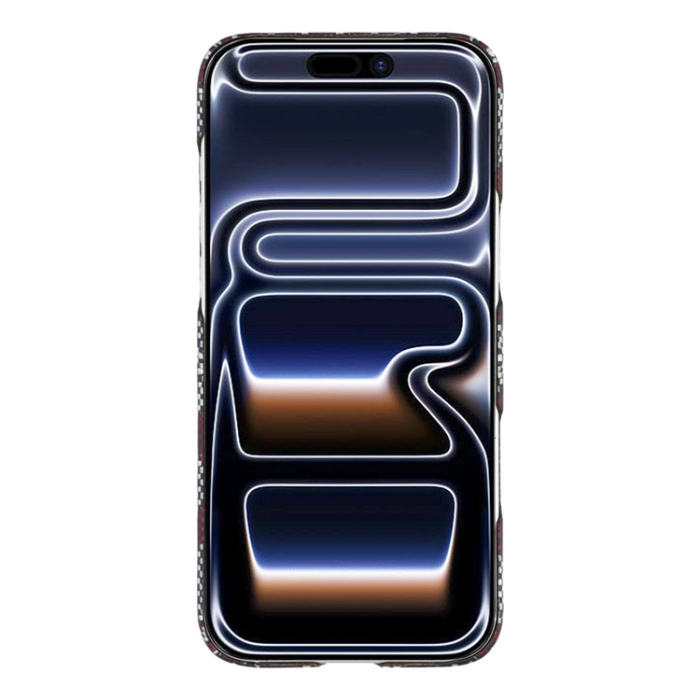 A-One Brand - iPhone 17 Pro Mobilskal MagSafe Aramid Fiber Geometric - Röd