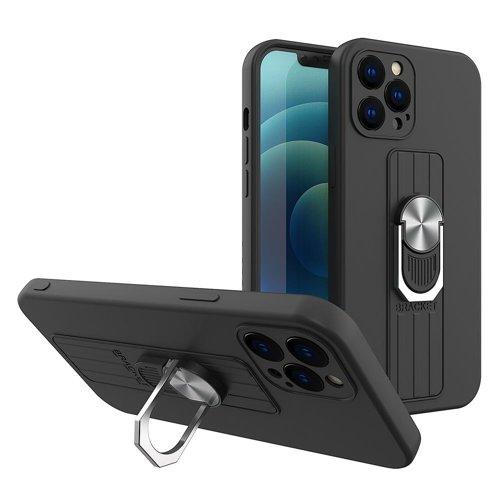 Ring Silicone Finger Grip Skal Galaxy A22 - Svart