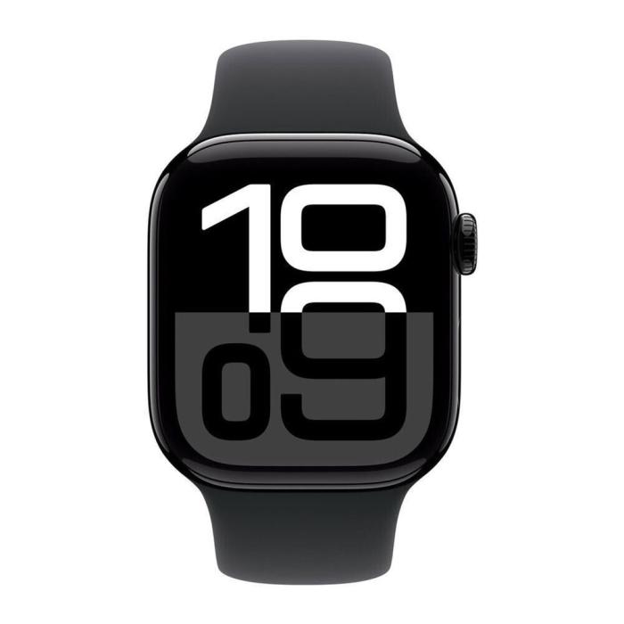Apple - Apple Watch Series 10 42mm Svart Aluminium Case Svart Sports Band S/M