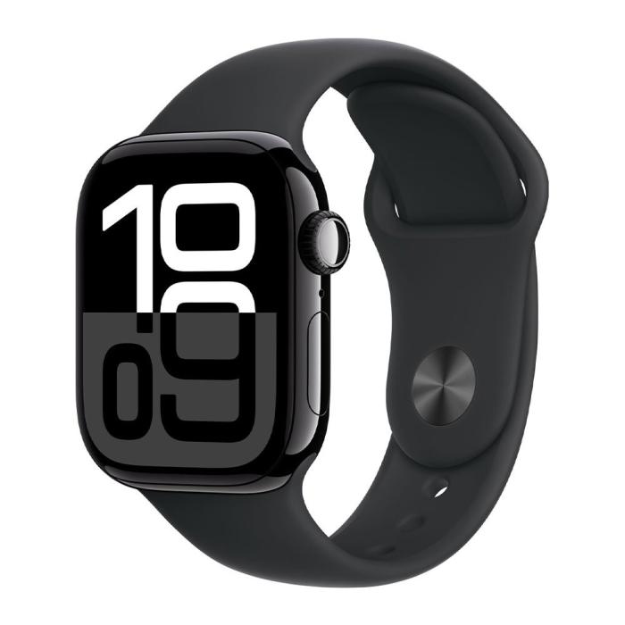 Apple - Apple Watch Series 10 42mm Svart Aluminium Case Svart Sports Band S/M