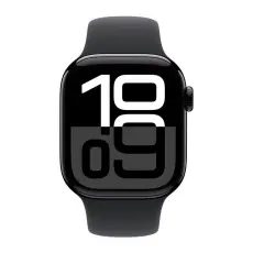 Apple - Apple Watch Series 10 42mm Svart Aluminium Case Svart Sports Band S/M