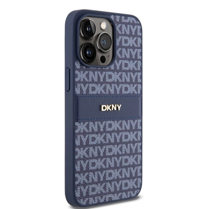 DKNY - DKNY iPhone 15 Pro Mobilskal Läder Mono Stripe & Metal Logo