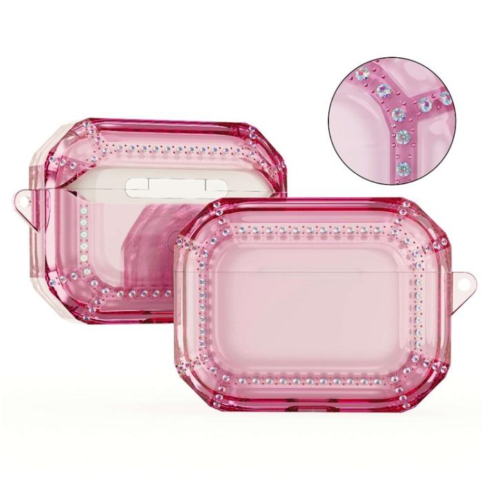 A-One Brand - Airpods Pro 2 Skal Rhinestone Shockproof - Rosa