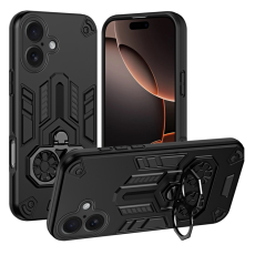 A-One Brand - iPhone 17 Mobilskal Ringhållare Kickstand Shockproof - Svart