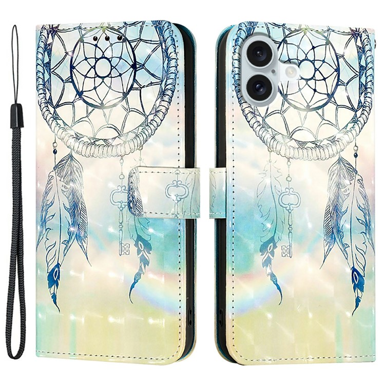 iPhone 16 Plånboksfodral Printing Pattern Med Rem | 2353 | AlltMobil