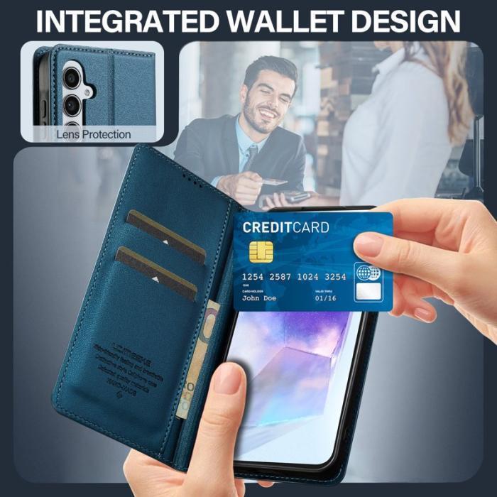 LC.imeeke - LC.IMEEKE Plånboksfodral för Samsung Galaxy S26 Konstläder Ställ - Blå