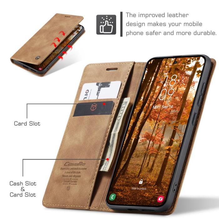 Caseme - CaseMe Plånboksfodral för Samsung Galaxy S26 Konstläder Ställ - Brun