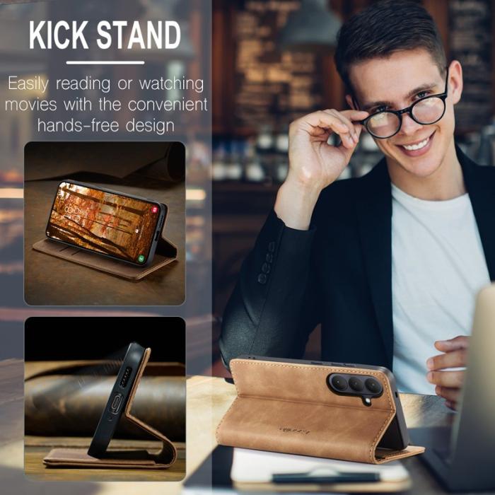 Caseme - CaseMe Plånboksfodral för Samsung Galaxy S26 Konstläder Ställ - Brun