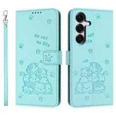 OEM - Pl&aring;nboksfodral f&ouml;r Samsung Galaxy S26 Konstl&auml;der med rem - Gr&ouml;n