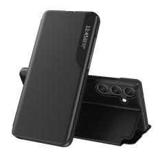 OEM - Mobilfodral f&ouml;r Samsung Galaxy S26 Konstl&auml;der med f&ouml;nster - Svart