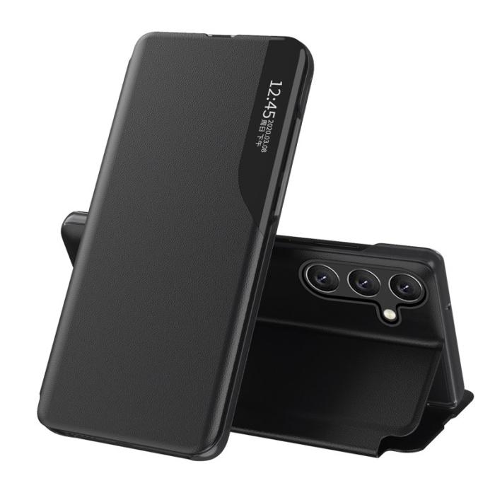 OEM - Mobilfodral för Samsung Galaxy S26 Konstläder med fönster - Svart