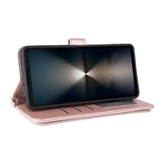 A-One Brand - Sony Xperia 1 VII Plånboksfodral Kickstand med Axelrem - Ljusrosa