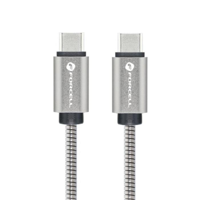 Forcell - Forcell USB-C - USB-C 100W 5A Kabel 2m PD QC C239 Silver