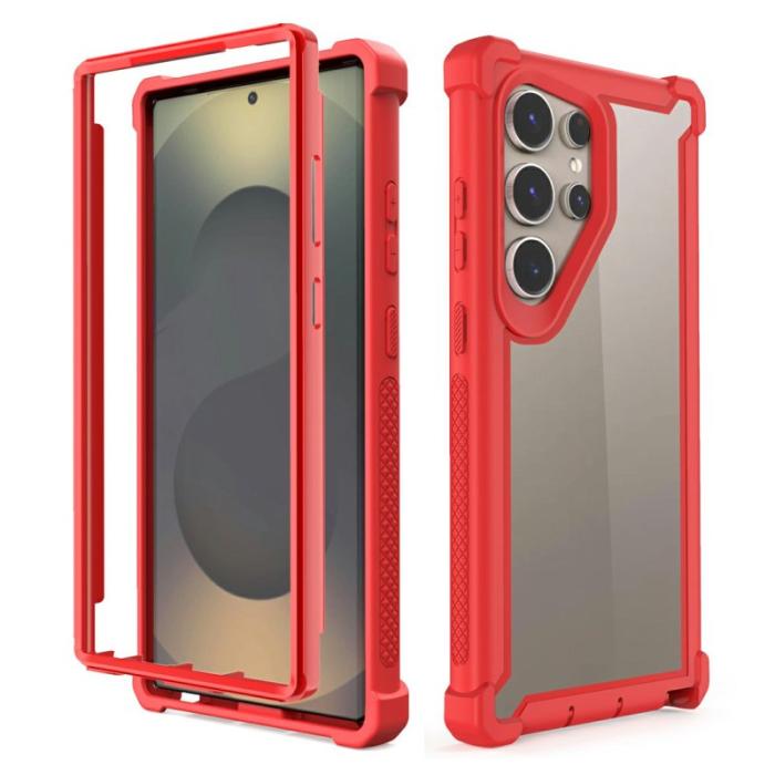 OEM - Mobilskal för Samsung Galaxy S26 Ultra Transparent 2 i 1 Shockproof Plast - Röd