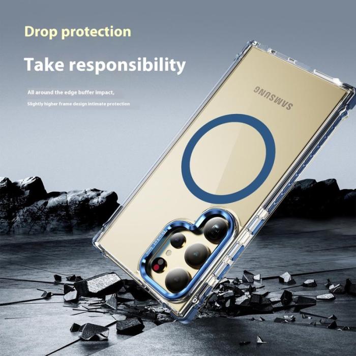 OEM - Mobilskal för Samsung Galaxy S26 Ultra Transparent med Kickstand - Blå