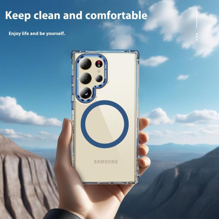 OEM - Mobilskal för Samsung Galaxy S26 Ultra Transparent med Kickstand - Blå