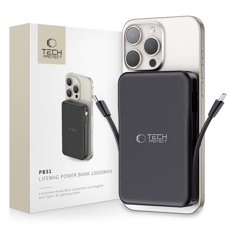 Tech-Protect Magsafe Powerbank 10000mAh PB31 LifeMag - Svart | 505295 | AlltMobil