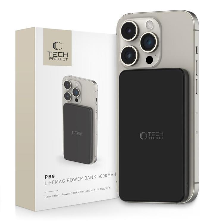 Alternativ bild 0 för TECH-PROTECT PB9 LIFEMAG MAGSAFE POWER BANK 5000MAH BLACK