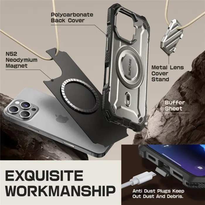 SupCase - Supcase iPhone 16 Pro Max Mobilskal Magsafe UB XT - Grå