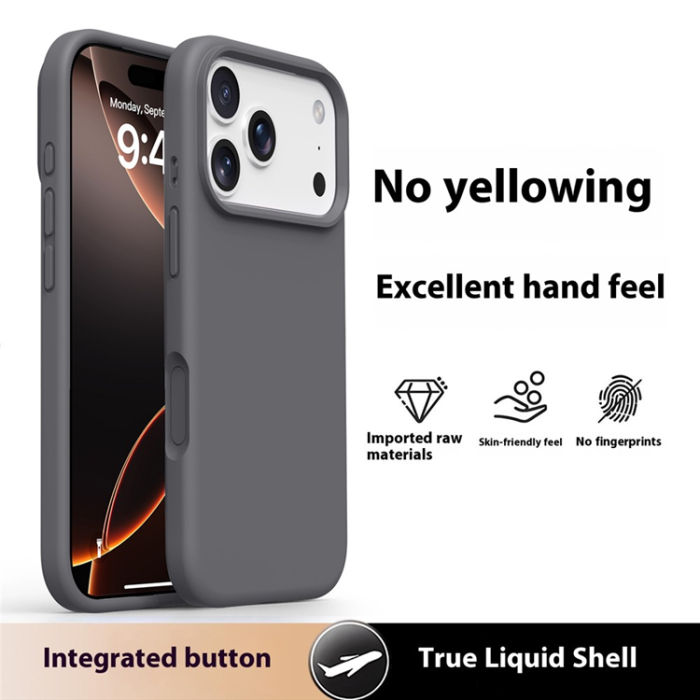 A-One Brand - iPhone 17 Pro Mobilskal Silikon Microfiber Lining - Mörkgrå