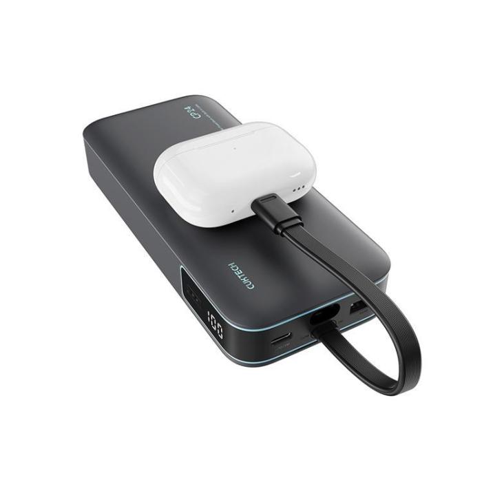 Cuktech - Cuktech Powerbank 20000 mAh 40W med Integrerad Kabel LPB200N - Grå