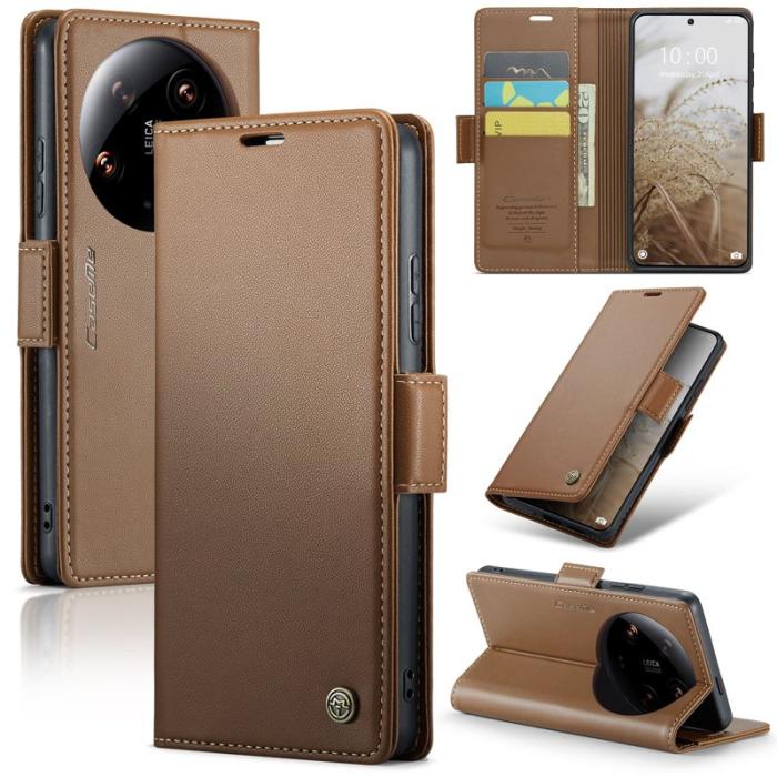 Caseme - CASEME 023 Series Mobilskal till Xiaomi 14 Ultra RFID-Skydd Brun